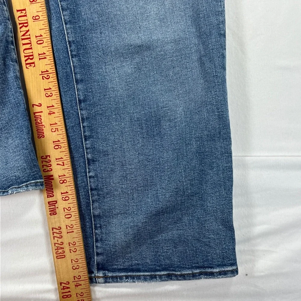 Madewell Slim Wide-Leg Crop Jeans Womens 31 Medium Wash Blue Denim High Rise